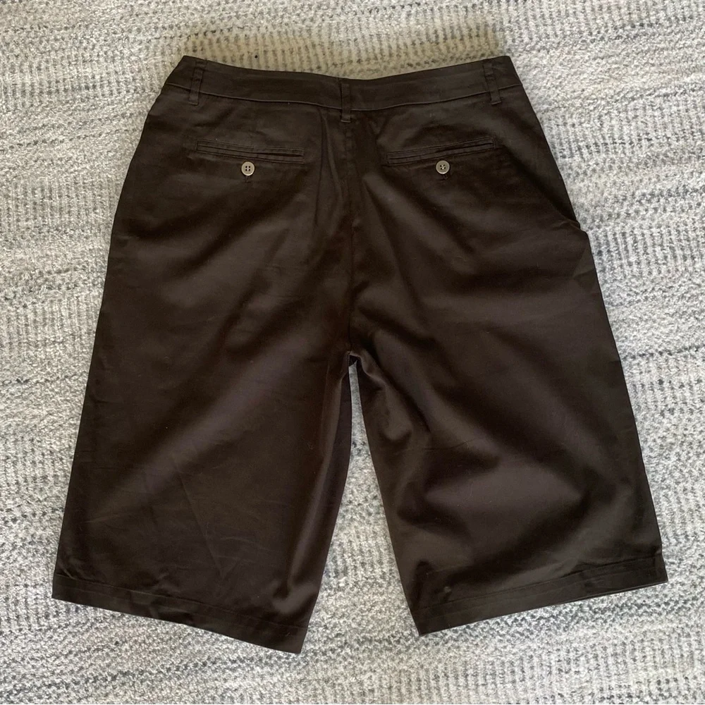 Chico's Brown Bermuda Shorts Tailored Flat-Front Design